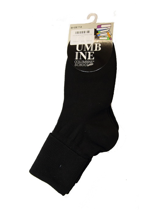Black Ankle Socks 3 Pair Pack by Columbine - Bethells Uniforms